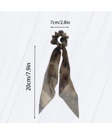 Multicolor Satin Hair Bobbles with Bow Floral Hair Band Ink style patterns - 3 Piece Hair Ties Ponytail Holders for Women and Girls - Hair Accessories with Hair Scarf Elastic Band brown - Buy Online on GoSupps.com