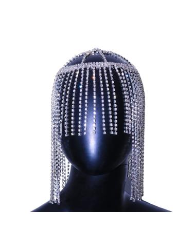 STONEFANS Rhinestone Tassel Headpiece - 1920s Flapper Crystal Head Chain for Women - Buy Online on GoSupps.com