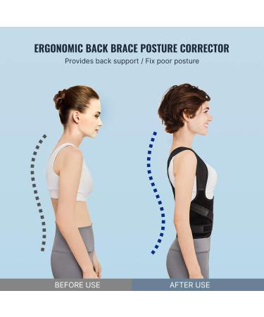Adjustable Back Brace & Posture Corrector for Men & Women - Relieve Back Pain & Correct Scoliosis (M Waist: 34-41 inch - Buy Online on GoSupps.com