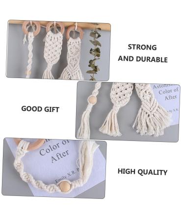 Vicasky 3 Pcs Handwoven Cotton Rope Dental Care Toys - Bitter Cotton Bite Sticks & Rings for Toddlers | Safe Handmade Beech Teething Relief - Buy Online on GoSupps.com