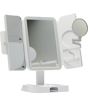 Foldable Portable LED Makeup Mirror | 2X 3X 10X Magnification, Extendable Arm - Buy Online on GoSupps.com