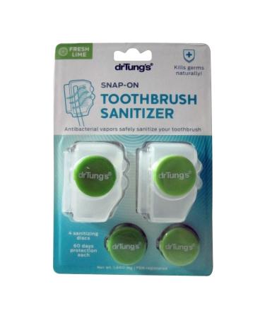 Dr. Tung's Snap-On Toothbrush Sanitizer 2 Count (Pack of 10) - Assorted colors