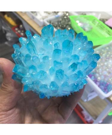 Natural Blue Electroplating Transparent Crystal Cluster Stone ore demagnetizer Suitable for Home Raw Stones and Minerals Home Goods 350-400g - Buy Online on GoSupps.com