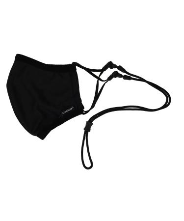 Croakies Washable 3 Ply Reusable Face Mask & Retainer Combo with Bamboo Barrier Black
