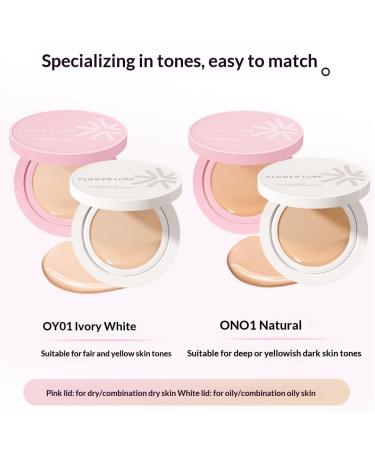 Flower Lure Cushion Foundation Lightweight Hydrating Oil Control Full Coverage Long Lasting Matte Dewy Finish Transfer-Proof for Dry & Oily Skin (Pink Y01 14G) Pink Y01 1 Ounce (Pack of 1) - Buy Online on GoSupps.com
