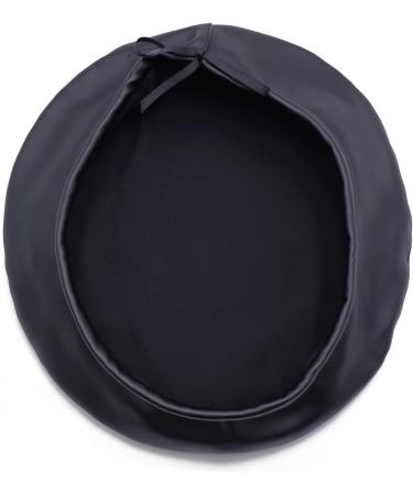 Women's Classic Black Pu Leather French Beret Hat - Stylish & Chic - Buy Online on GoSupps.com