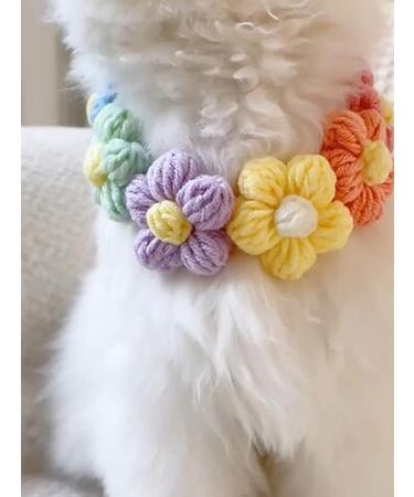QWINEE Flower Decor Dog Collar - Cute Necklace for Small to Medium Dogs - Multicolor - S - Buy Online on GoSupps.com