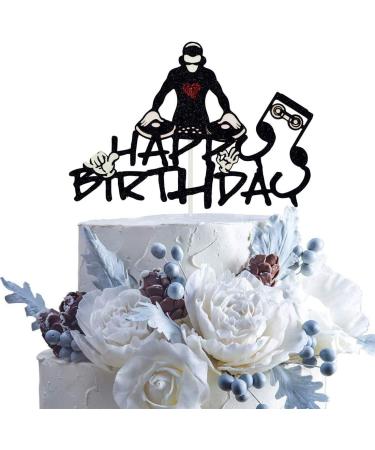 HAKPUOTR DJ Happy Birthday Cake Topper Hip Hop Cake Topper Disco Theme Party Supplies Rock DJ Themed Birthday Party Supplies - Buy Online on GoSupps.com