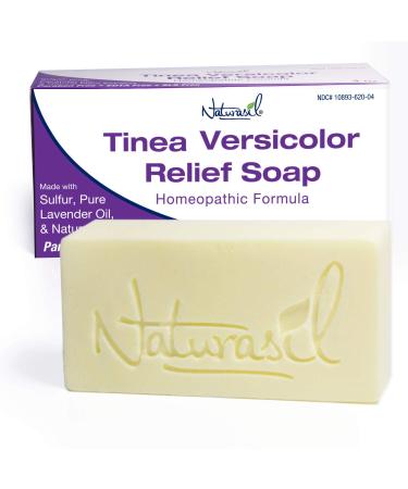 Naturasil All-Natural Treatment Tinea Versicolor 10% Sulfur Soap | Also Helps to Relieve Candida & Onychomycosis- 4 Ounce Bar
