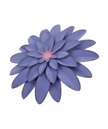 Alipis Iron Flower Decor Outdoor Sculpture Wall Pendant Floral Wall Art Daisy Flower Ornament Charm Metal 30X30CM Violet