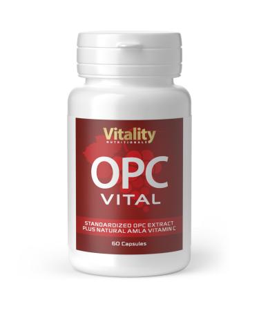 OPC Grape Seed Extract 150mg and Vitamin C. Made from Premium French Grapes. Laboratory Tested 60 Capsules. Anti-Aging Antioxidants. No Additives. Vitality Nutritionals by VitaminExpress
