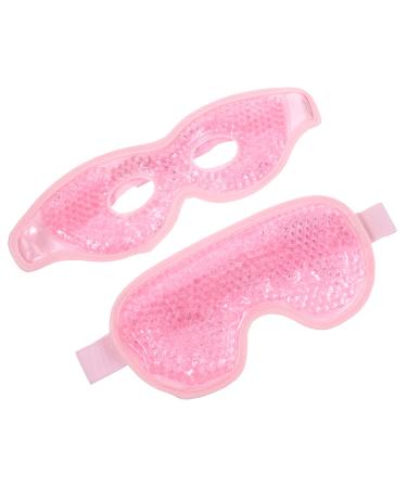 Hoement 2 Packs Eye Cold Spot Ice Eye Mask Cold Sleep Mask Ice Eye Patches Puffy Eyes Reduce Mask Reusable Eye Pads Ice Gel Eye Mask Hot Eye Masks Pink PVC