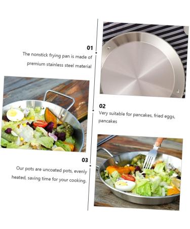 ABOOFAN 1pc Amphora Pan Round Griddle Pan Camping Griddle Camping Cooking Pot Egg Frying Pan Handles Pan Steel Paella Pan Frying Saucepan Pans Household Steamer Stainless Steel - Buy Online on GoSupps.com
