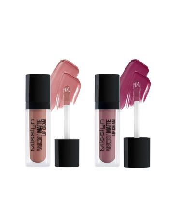 Misslyn Misslyn | Long-lasting high-shine lip gloss volumizing lipstick for full lips - Two-pack of lip gloss