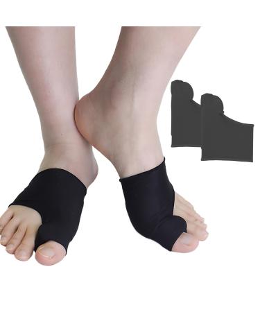 DNSHAN 1Pair Bunion Corrector Toe Separator Bunion Relief Protector Sleeves Silicone Bunion Pad Protector for Hallux Valgus Hammer Toes Day Night Support (Black L)