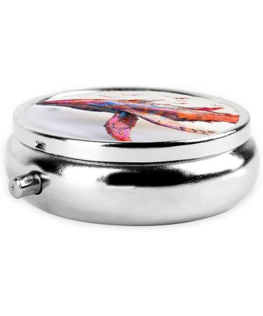 Colorful Mechanical Whales Portable Metal Pill Box - Round Mini 3-Compartment Design for Small Pills | Ideal Travel Accessory - Buy Online on GoSupps.com