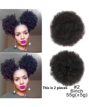 8 Inch Afro Puff Synthetic Hair Bun | Kinky Curly Drawstring Ponytail Extensions for Women - Color 2 - Buy Online on GoSupps.com