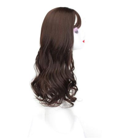 20 Long Wavy Clip-in Wig for Thinning Hair with Bangs - Dark Brown Hairpiece for Effortless Style - Buy Online on GoSupps.com