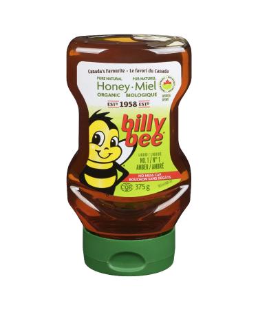 Billy Bee Honey Organic Pure Natural Honey Liquid Amber Upside-down Squeeze 375g (Pack of 1) Liquid Amber 375 g (Pack of 1)