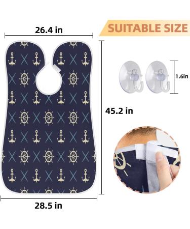 Beard Bib Apron for Men | Non-Stick Waterproof Hair Catcher Cape | Perfect for Shaving & Trimming - Rudder Pattern - Buy Online on GoSupps.com