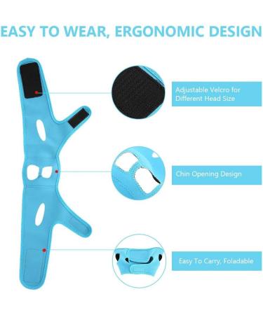 Facelift Slimming Belt for Women Double Chin Reducer V Line Cheek Lift Thin Mask Strap Anti Wrinkle Bandage (Blue) - Buy Online on GoSupps.com