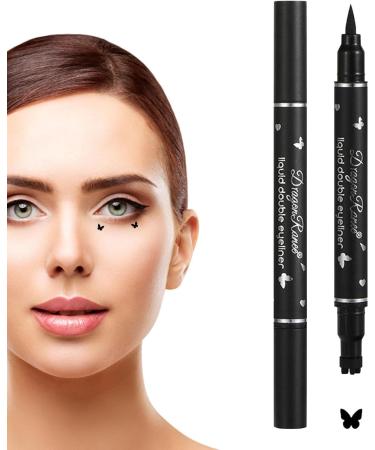 Stamp Eyeliner | Smudge Proof Ultra Thin Tip Waterproof Liquid Eyeliner - Double Headed Eye Cosmetics for Travel Dance Parties Black Eye Liner for for Beginners Pochy - Buy Online on GoSupps.com
