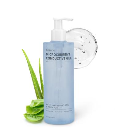 KARUNO 10oz Microcurrent Conductive Gel Hydrating Gel with Hyaluronic Acid & Aloe Vera Fragrance-Free Paraben-Free Non-Irritating Safe for All Skin Types