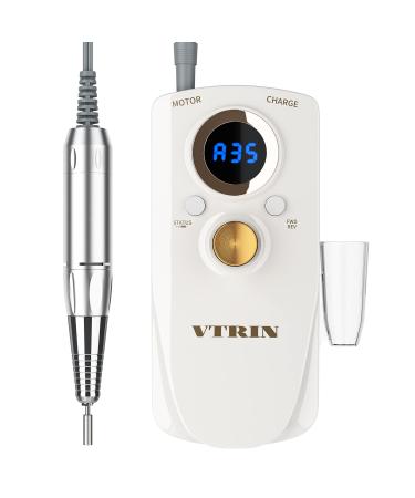 VTRIN Nail Drill Kit Portable Nail Drill Machine Electric Nail File for Acrylic Nails with Nail Drill Bits Sanding Bands Low Heat High Speed for Salon Home DIY Nail Drill Kit