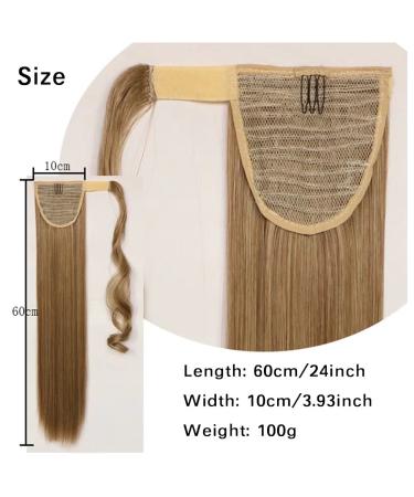 Iluu 24-Inch Golden Brown #10 Wrap-Around Horse Schwanz Clip-In Ponytail Extensions - 100g Synthetic Hair for Effortless Style - Buy Online on GoSupps.com