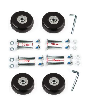 F-ber Luggage Suitcase Wheels Replacement Kit OD 40/43/45/50/60mm w/ABEC 608zz Inline Outdoor Skate Replacement Wheels, Set of (4) Wheels with Bearing ID 6mm,Axles 30mm&35mm 45mm x 18mm/1.77" x 0.7"