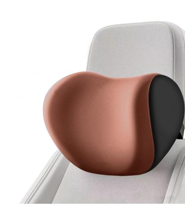Auto neck pillow softness car headrest pillow neck pillow car car headrest neck pillow accessories cushion memory cotton car accessories headrest pillow headrest (brown)