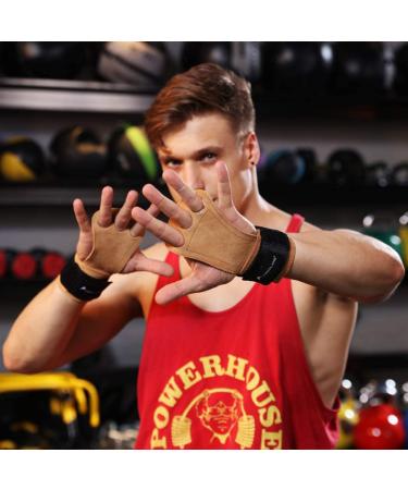 AEOLOS Leather Gymnastics Hand Grips - Small, 2 Layers Brown Leather - Ideal for Gymnastics, Pull Ups, Weight Lifting, Kettlebells, Cross Training - Buy Online on GoSupps.com