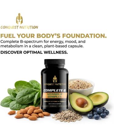 Conquest Nutrition Complete B Vitamin Complex, Veggie Capsules, 60 Count, Vitamin B Complex, Vegetarian - Buy Online on GoSupps.com
