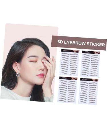 OHPHCALL Authentic Eyebrows 4pcs Eyebrow Stickers Makeup Eyebrow Transfer Brow Shaper Imitation Eyebrow Template 6 Proof 21x15cm Brown - Buy Online on GoSupps.com