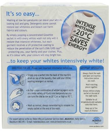 Glowhite Fabric Whitener with Stain Remover (3 x 40g Sachets) - Buy Online on GoSupps.com