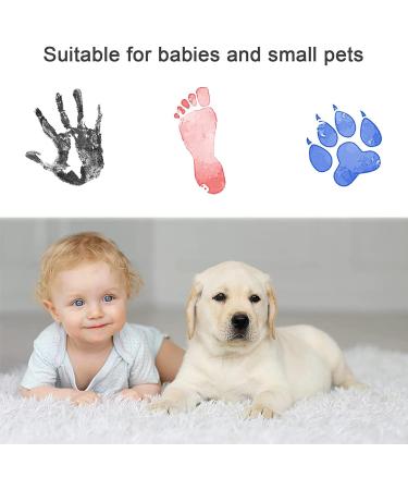 9 Piece Baby Hand and Footprint Kit - Paw Print Stamp Pad with 3 Ink Pads, 6 Imprint Cards - Baby and Pet Keepsake (Black Pink Blue) - Buy Online on GoSupps.com