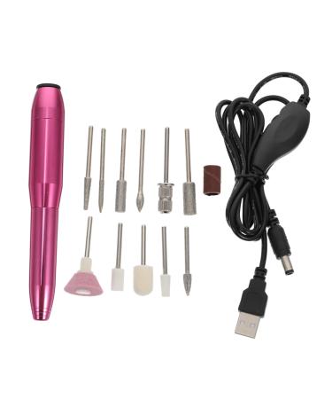Beatifufu 1set Nail Polisher Manicure Grinder Manicure Kit Nail Drill Bit Gel Nailpolish Professional Pedicure Kit Nail Bits Gel Nail Kit Electric Nail File Electric Nail Drill Aluminum 13x2.5cm Rosy