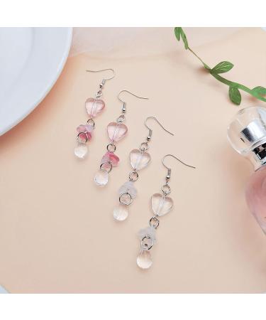 Shop Feylie Dangle Earrings - Clear Glaze Flower Heart Water Drops Jewelry for Women & Girls - Buy Online on GoSupps.com