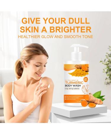 Turmeric Exfoliating Body Wash + Vitamin C Body Lotion for All Skin Types Gentle Cleanser Moisturizing and Cleansing Turmeric Facial Exfoliating Lotion Nourish Skin - Buy Online on GoSupps.com