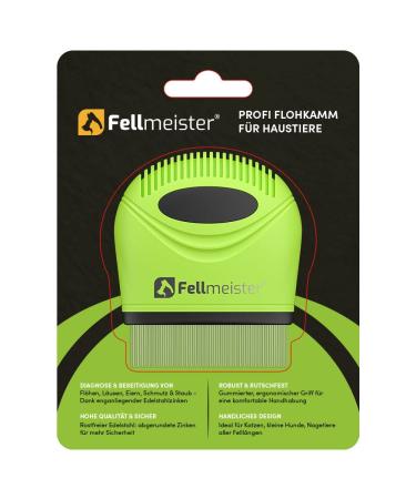 Fellmeister Profi flea comb lice comb Nissenkamm - vermin comb for fleas lice ticks ticks and other parasites in dog & cat - with rounded metal tines for gentle care