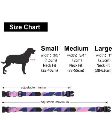 Suredoo Adjustable Soft Nylon Dog Collar for Small to Medium Dogs - Purple Geometry Comfort Fit (S: 25-40 cm Neck) - Buy Online on GoSupps.com