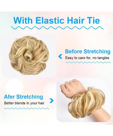 Dark Golden Yellow Messy Bun Hair Piece | Curly Wavy Extensions for Women - Buy Online on GoSupps.com