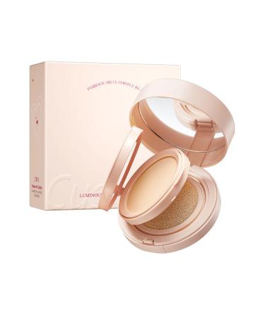2in1 Air Cushion BB Cream Double Layer Cushion Foundation Oil-Control Setting Powder Concealer Full Coverage Long-Lasting and Even For All Skin Types Color Changing Foundation (Ivory White 1) Ivory White 0.25 Ounce (P