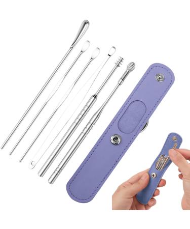 Stainless Steel Ear Wax Removal Kit with Storage Bag - Purple - Buy Online on GoSupps.com