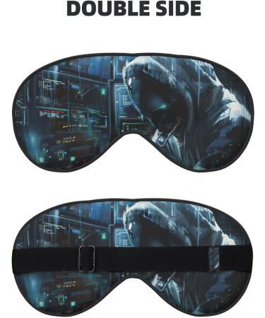 SSIMOO Hacker Attack Soft Sleep Eye Mask - Breathable Eye Patch for Women Ideal for Travel & Relaxation Black - Buy Online on GoSupps.com