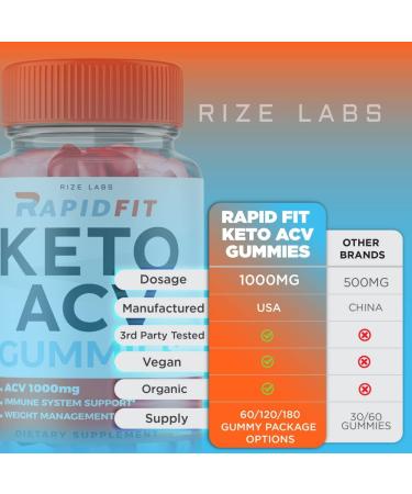 RapidFit Keto Gummies with Apple Cider Vinegar - Advanced Weight Loss Supplement - 60 Gummies - Buy Online on GoSupps.com