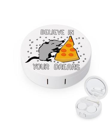 Believe in Your Dreams Round Case For Contact Lens Kit Storage Box with Mirror Printed