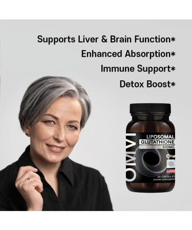 OMVI Formulas, Liposomal Glutathione Capsules, Superior Absorption, Powerful Antioxidant, Liver Detox, Immune Enhancer, Antioxidant Supplement for Energy, Brain, Skin, Liver Health (500mg, 60Capsules) - Buy Online on GoSupps.com