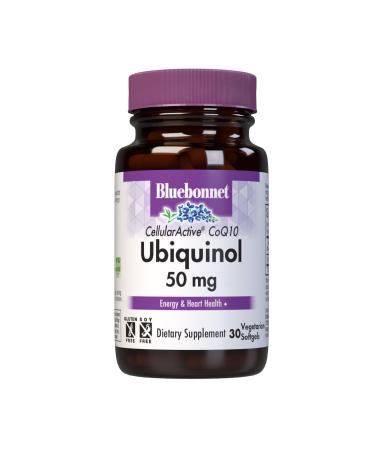 Bluebonnet Nutrition Cellular Active CoQ10 Ubiquinol 50 mg Vegetarian Softgels Heart Health & Cellular Health Ubiquinol from Kaneka Non GMO Gluten Free Soy Free Milk Free 30 Vegetarian Softgels