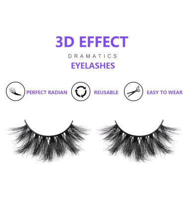5 Pairs 25mm 3D Long Mink Lashes - Fluffy Reusable Criss-Cross Dramatic Thick Eyelashes (IM145) | International Shipping - Buy Online on GoSupps.com